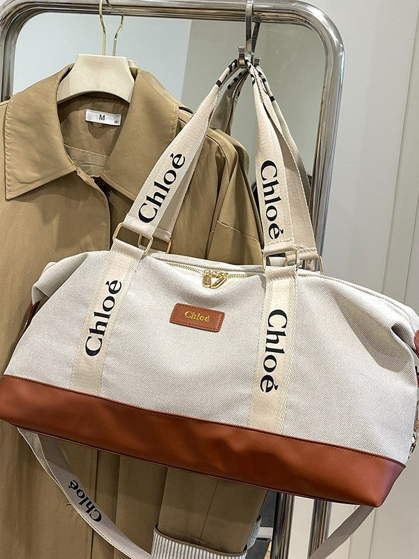 Chic Canvas Stylish Travel Handbag with Adjustable Shoulder Strap | 20-35 Liter | Oversized Weekender