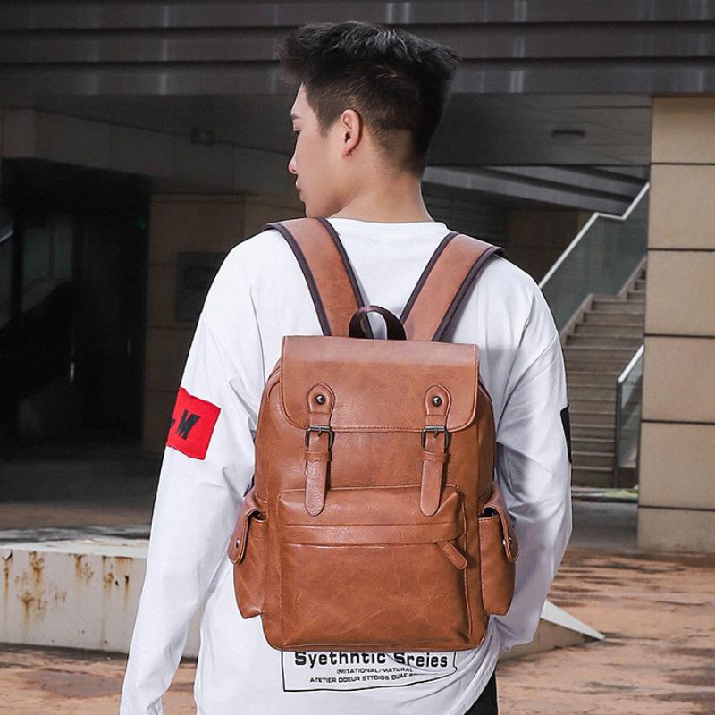 New men's casual flap stylish sports business travel laptop backpack