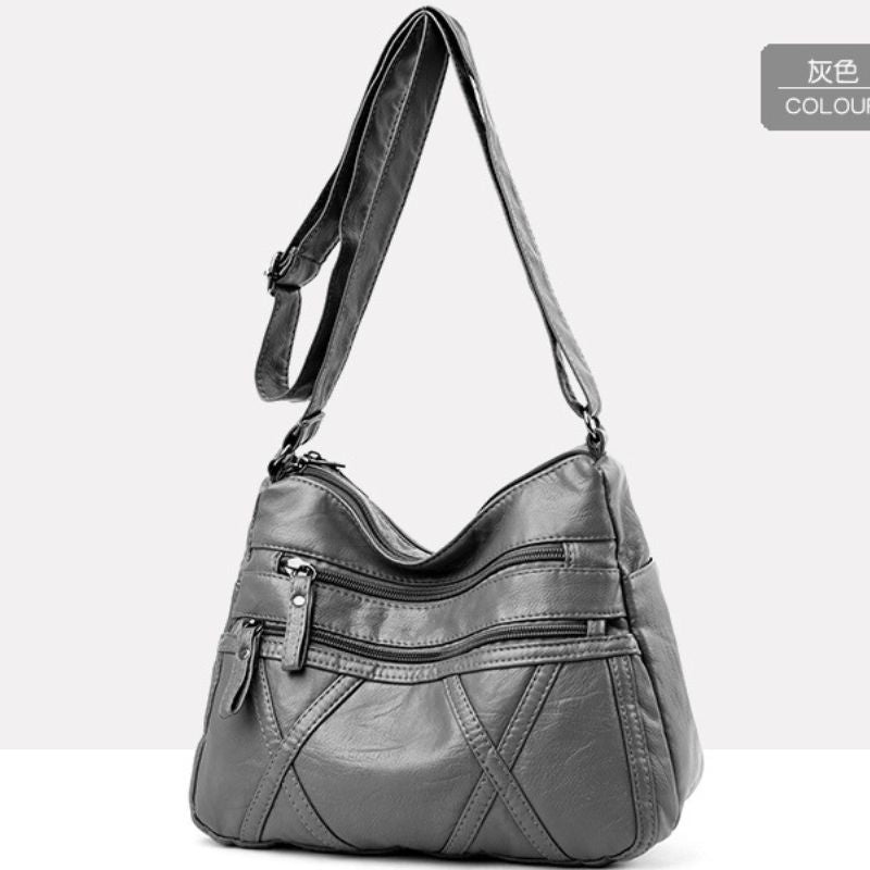 New Soft Leather Large Capacity Multi-Compartment Casual Bag