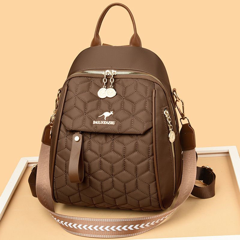 Trendy diamond-patterned Oxford cloth backpack for women lightweight, multi-functional travel backpack - Define your Purpose