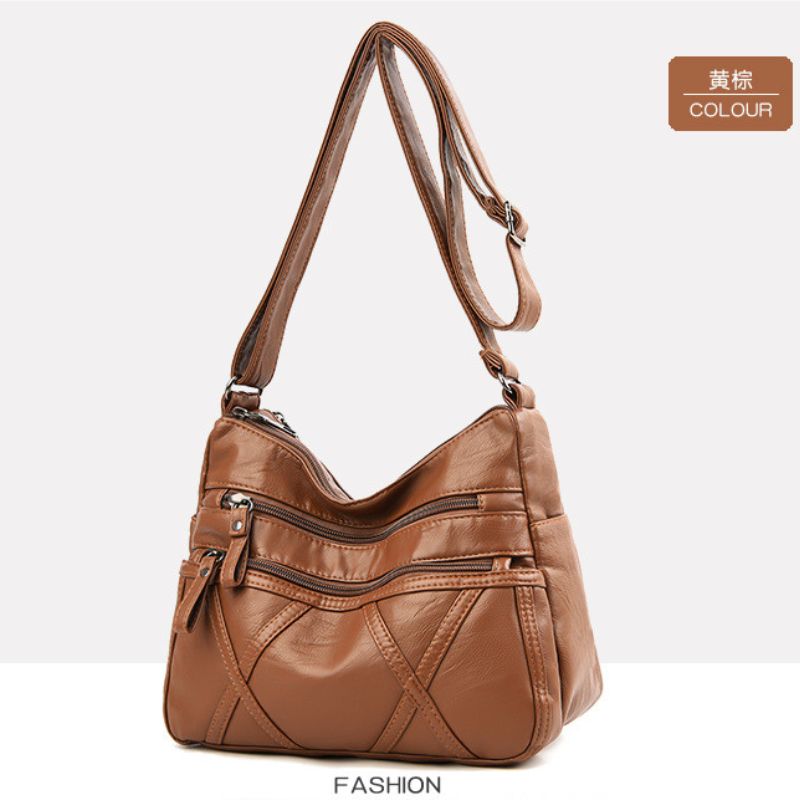 New Soft Leather Large Capacity Multi-Compartment Casual Bag