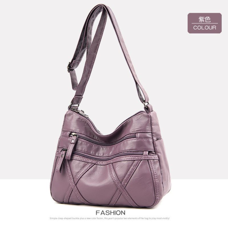 New Soft Leather Large Capacity Multi-Compartment Casual Bag