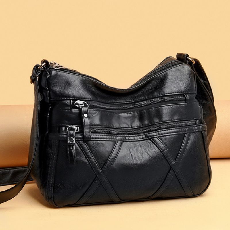 New Soft Leather Large Capacity Multi-Compartment Casual Bag