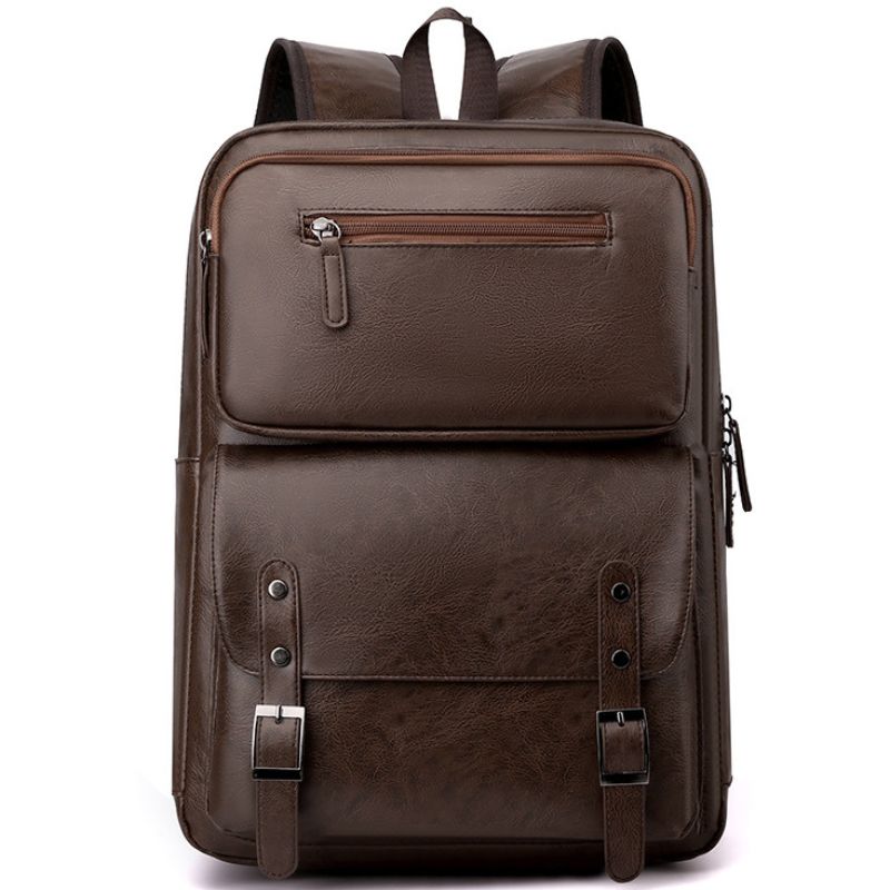 PU Men's Casual Business Trip Laptop Travel Backpack