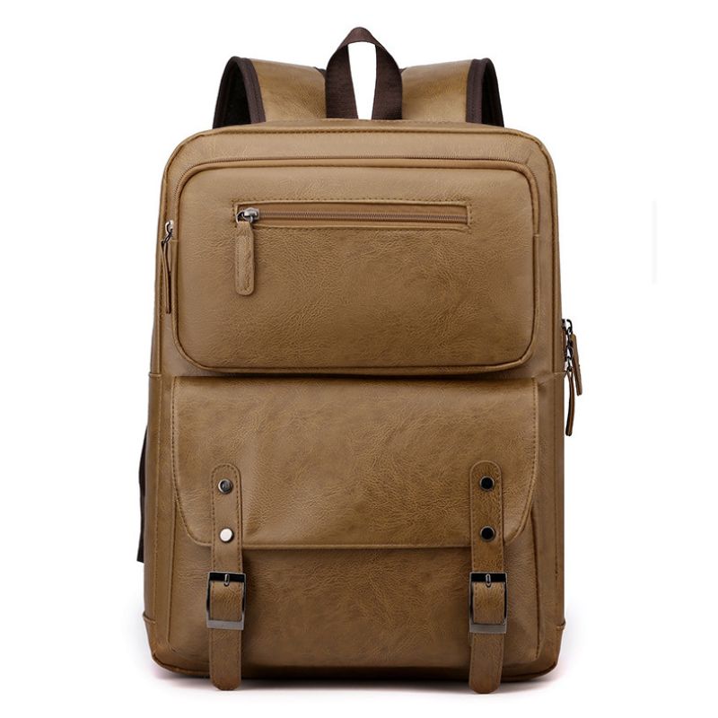 PU Men's Casual Business Trip Laptop Travel Backpack