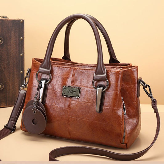 Vintage-Style PU Leather Shoulder Tote Bag – Large Capacity & Elegant Design - Define your Purpose