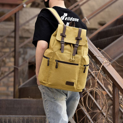 Retro Men's Canvas American Style Backpack, Large Capacity, New Style, College Student bag - Define your Purpose