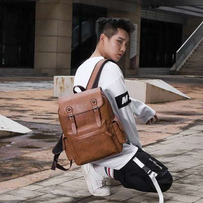 New men's casual flap stylish sports business travel laptop backpack