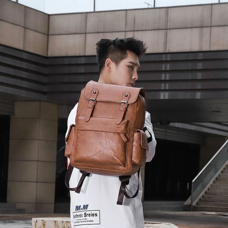 New men's casual flap stylish sports business travel laptop backpack