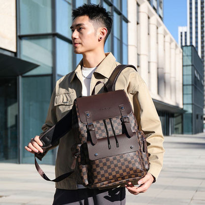 Men's plaid backpack, suitable for casual work, office use business trips, and laptop use. - Define your Purpose