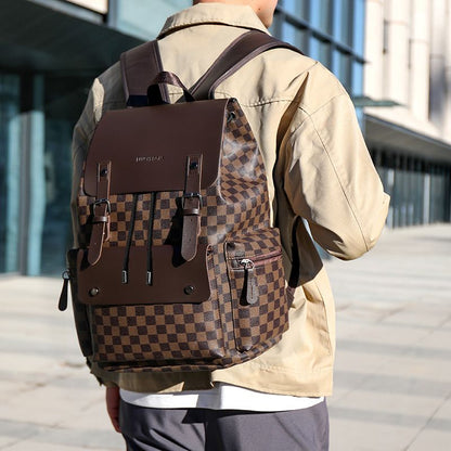 Men's plaid backpack, suitable for casual work, office use business trips, and laptop use. - Define your Purpose