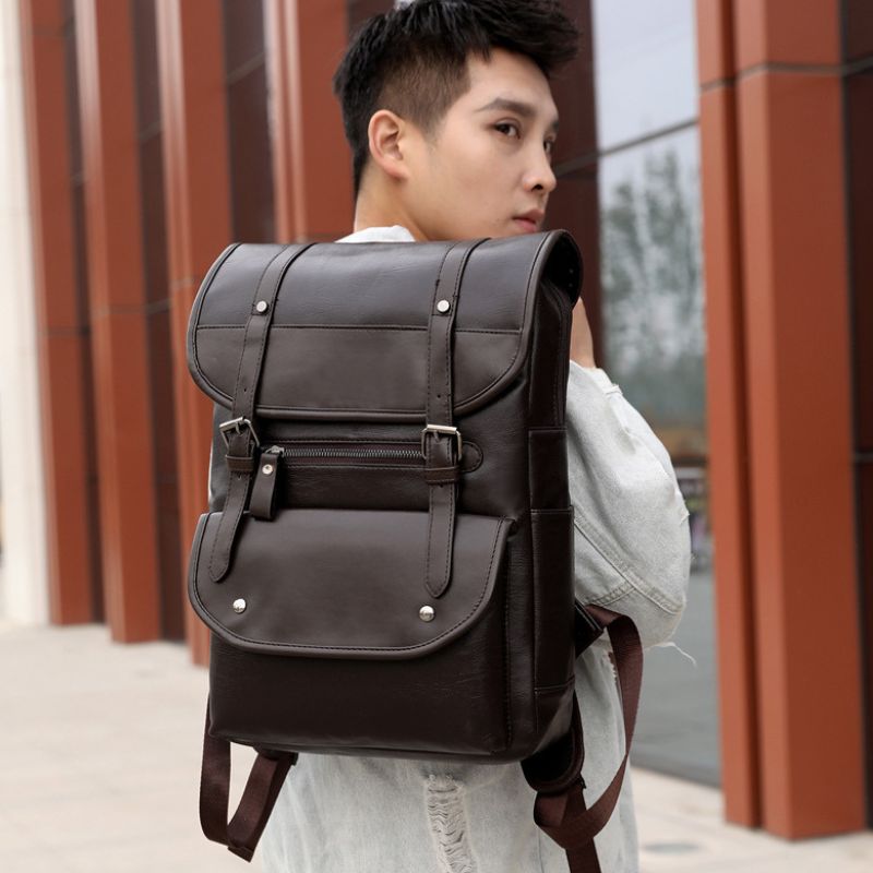 Cross-Border Men's Trendy Retro Bag Perfect For Travel Comfortable To Carry Leather Backpack - Define your Purpose