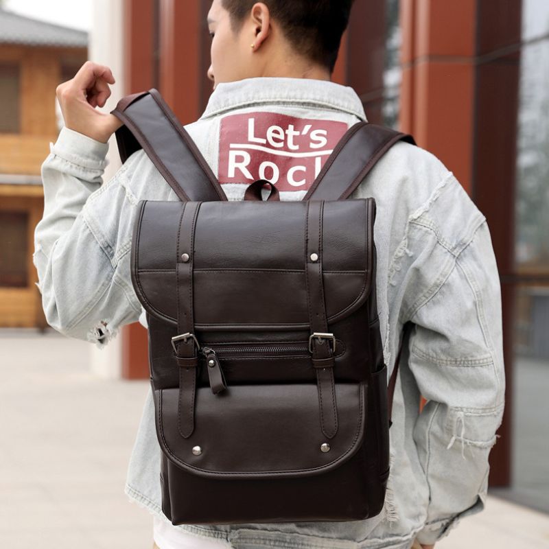 Cross-Border Men's Trendy Retro Bag Perfect For Travel Comfortable To Carry Leather Backpack - Define your Purpose