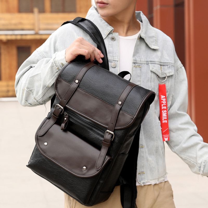 Cross-Border Men's Trendy Retro Bag Perfect For Travel Comfortable To Carry Leather Backpack - Define your Purpose