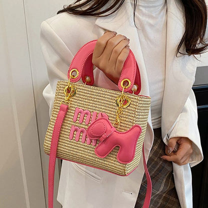 Luxury Woven Embroidered Women's Bucket Bag –  Crossbody Handbag