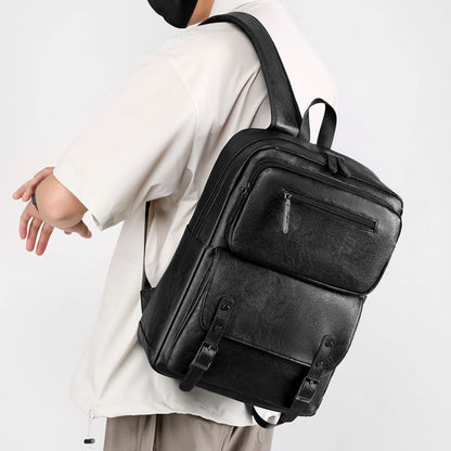 PU Men's Casual Business Trip Laptop Travel Backpack
