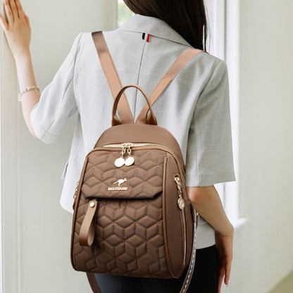 Trendy diamond-patterned Oxford cloth backpack for women lightweight, multi-functional travel backpack - Define your Purpose