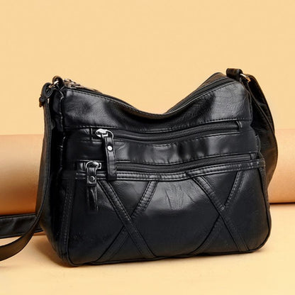 New Soft Leather Large Capacity Multi-Compartment Casual Bag