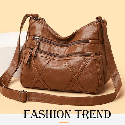 New Soft Leather Large Capacity Multi-Compartment Casual Bag