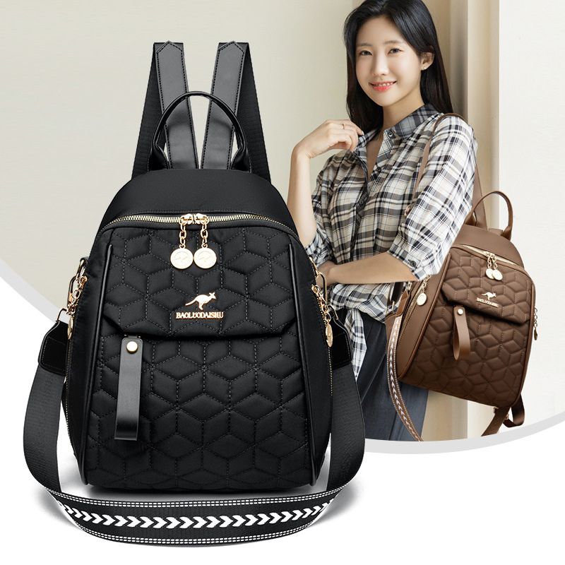 Trendy diamond-patterned Oxford cloth backpack for women lightweight, multi-functional travel backpack - Define your Purpose