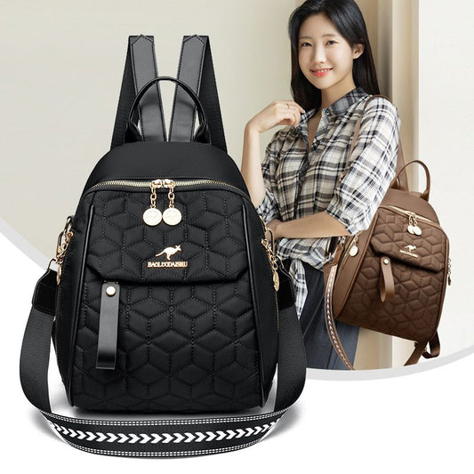 Trendy diamond-patterned Oxford cloth backpack for women lightweight, multi-functional travel backpack - Define your Purpose