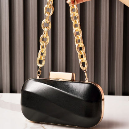 Women Metalic Silver Shiny Party Bag