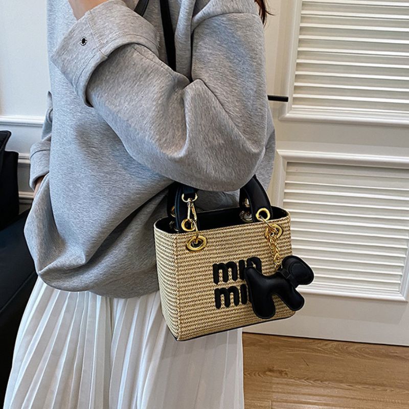 Luxury Woven Embroidered Women's Bucket Bag –  Crossbody Handbag