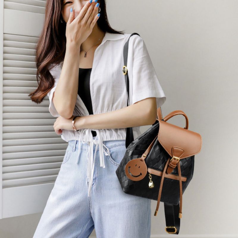 New Style Retro PU Shoulder Bag Soft Leather Fashion Bag College Student Trendy Backpack - Define your Purpose