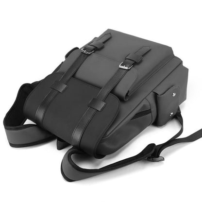 Modern Minimalist Leather Backpack With Buckle Straps – Travel, Work & College Bag