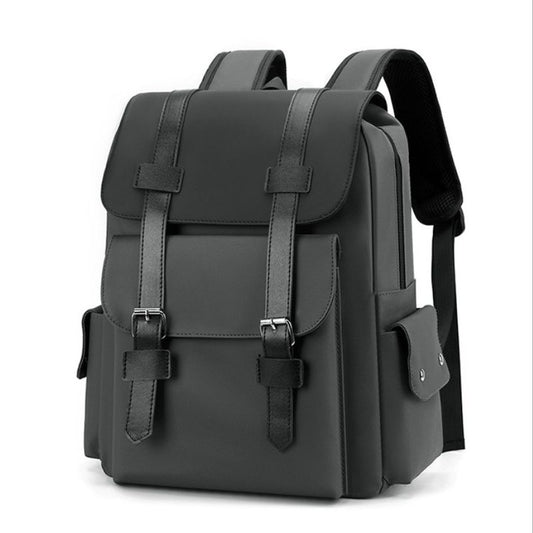 Modern Minimalist Leather Backpack With Buckle Straps – Travel, Work & College Bag