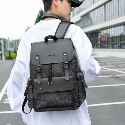 Fashion Leather Backpack With Buckle Flap Closure for Work, Travel & College