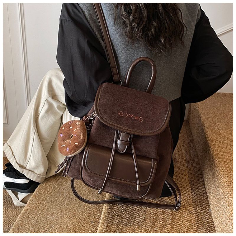 New Stylish Retro Suede Backpack For Women – Vintage Travel & Everyday Bag