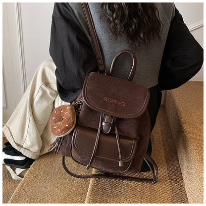 New Stylish Retro Suede Backpack For Women – Vintage Travel & Everyday Bag