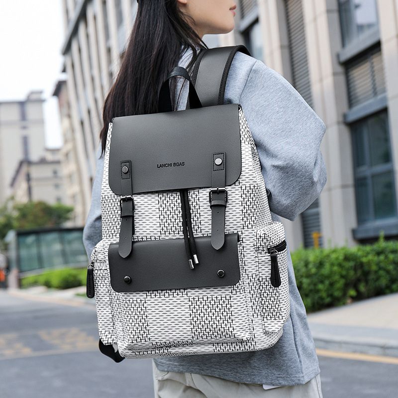 Fashion Leather Backpack With Buckle Flap Closure for Work, Travel & College