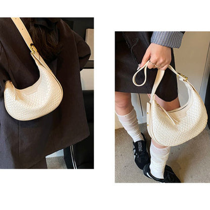 Retro Crescent Handbag for Women – Elegant Dumpling Shoulder & Underarm Bag