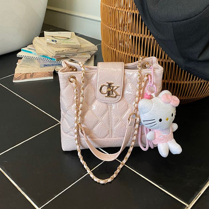 Elegant Chain Bucket Style Luxury Quilted Designer-Inspired Bag