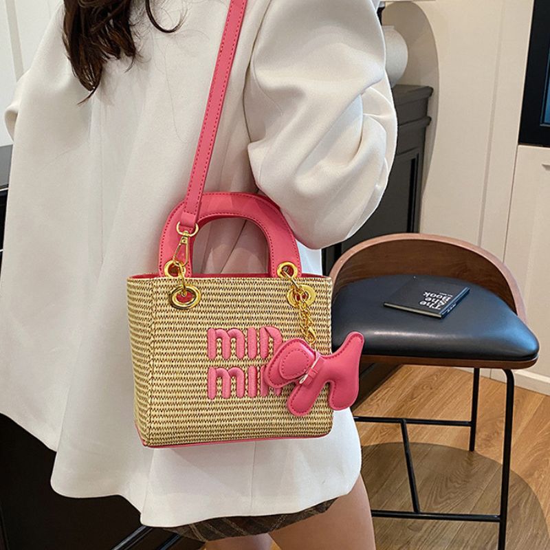 Luxury Woven Embroidered Women's Bucket Bag –  Crossbody Handbag