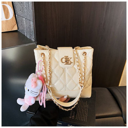 Elegant Chain Bucket Style Luxury Quilted Designer-Inspired Bag