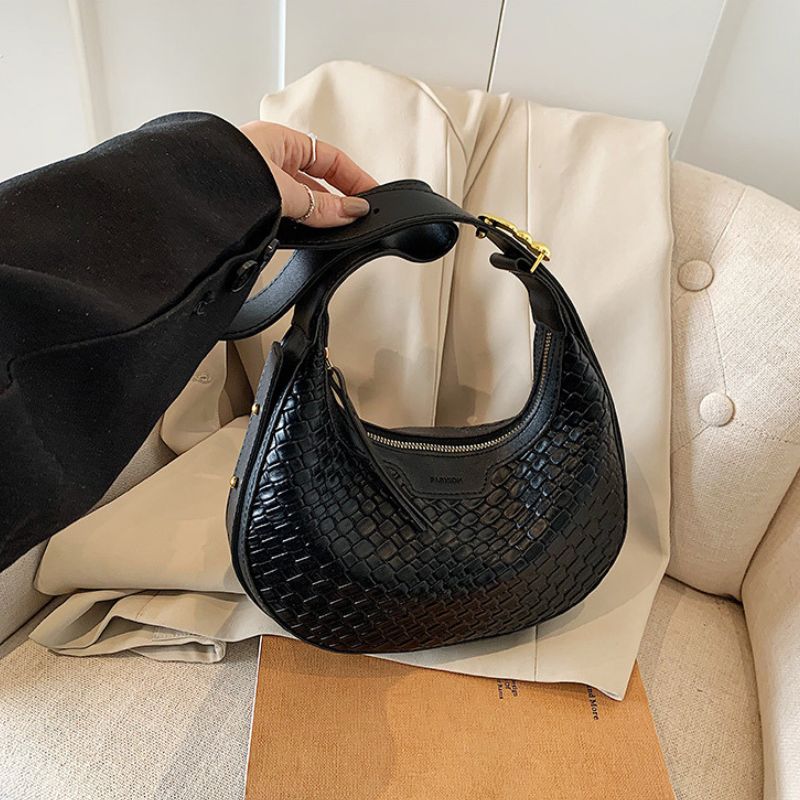 Retro Crescent Handbag for Women – Elegant Dumpling Shoulder & Underarm Bag