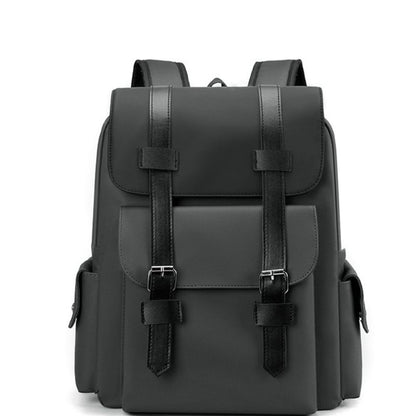 Modern Minimalist Leather Backpack With Buckle Straps – Travel, Work & College Bag