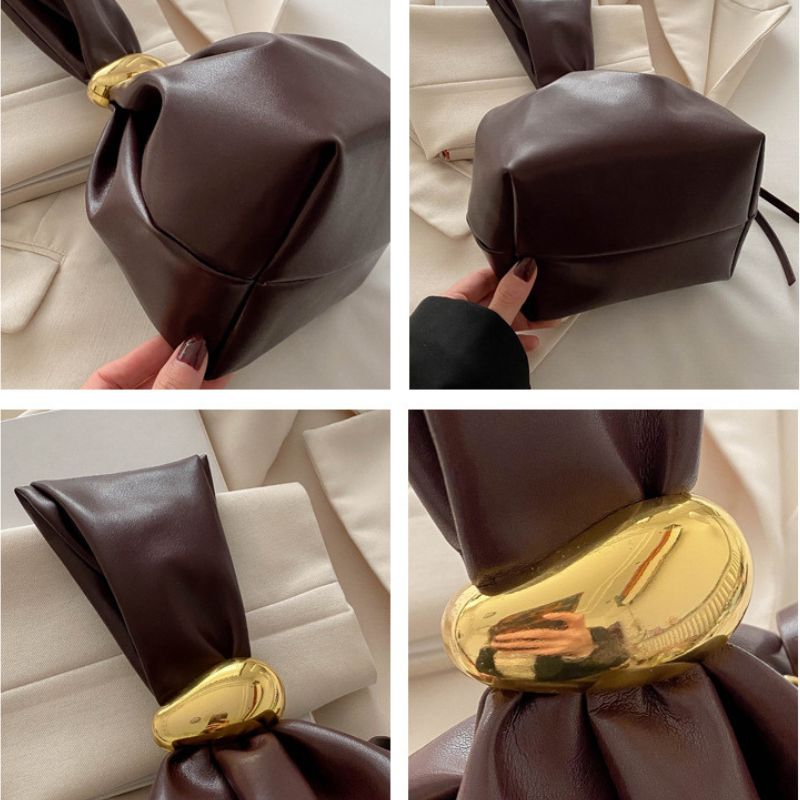Vintage Pleated Bucket Bag for Women – Chic  Fashion Shoulder Handbag
