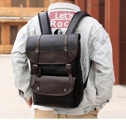 Urban Leather Backpack With Multiple Compartments Laptop Bag For Men