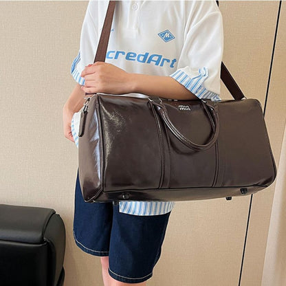 Premium Waterproof PU Horizontal Travel Bag – Large Capacity Weekend Duffle