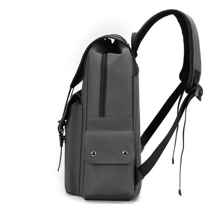 Modern Minimalist Leather Backpack With Buckle Straps – Travel, Work & College Bag