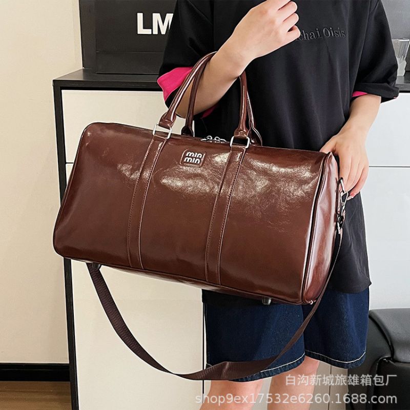Premium Waterproof PU Horizontal Travel Bag – Large Capacity Weekend Duffle
