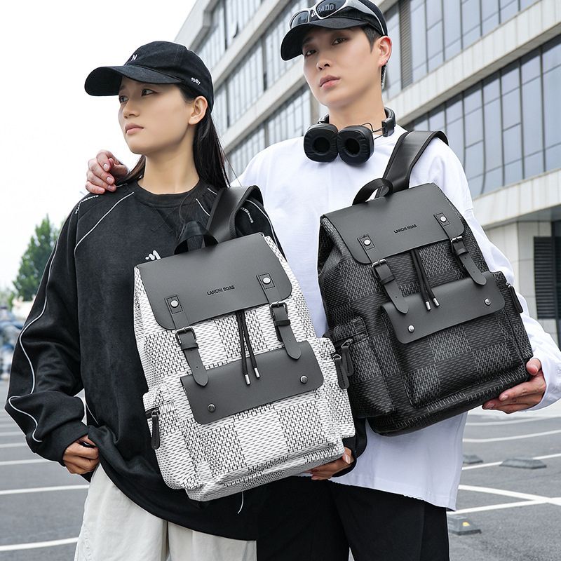 Fashion Leather Backpack With Buckle Flap Closure for Work, Travel & College