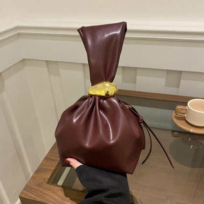 Vintage Pleated Bucket Bag for Women – Chic  Fashion Shoulder Handbag