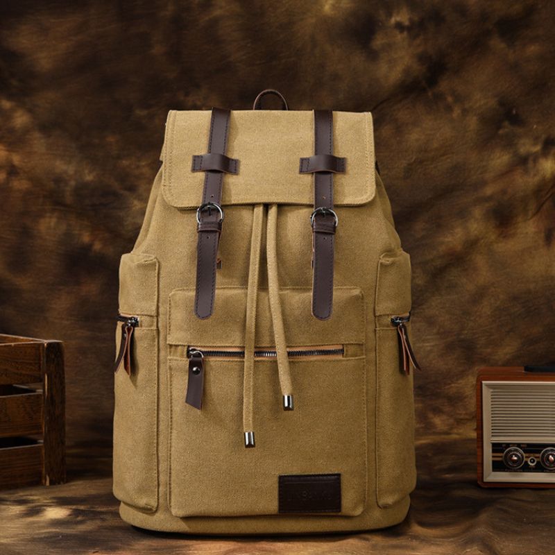 Men's Retro Canvas Backpack For Travel, Work & College