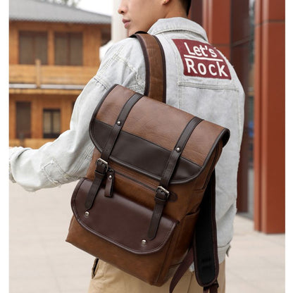 Urban Leather Backpack With Multiple Compartments Laptop Bag For Men
