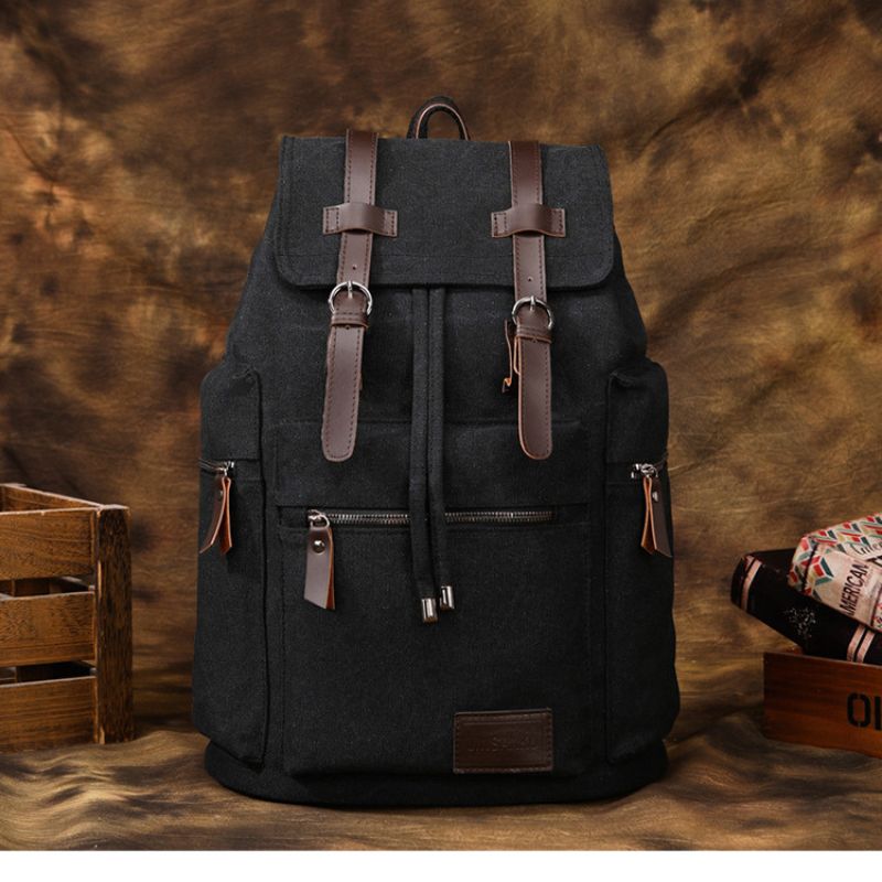 Men's Retro Canvas Backpack For Travel, Work & College